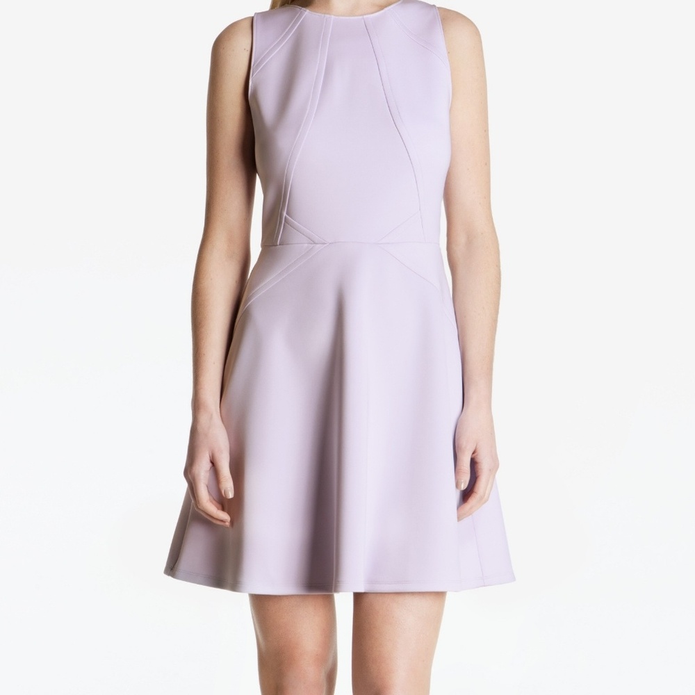Ted Baker Lilac Mitton Peplum Stretch Skater Dress